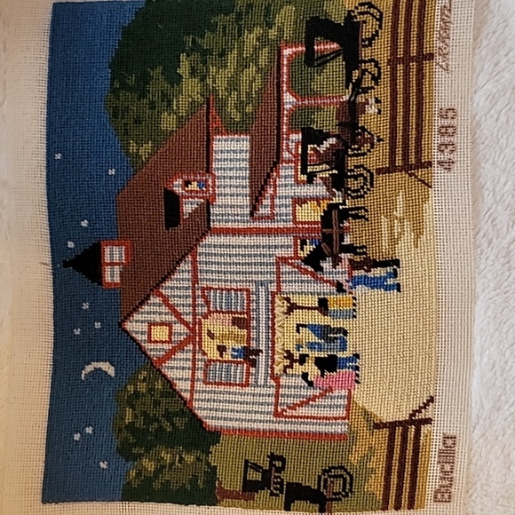 Other - Vintage Needlepoint Barn Scene